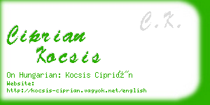 ciprian kocsis business card
